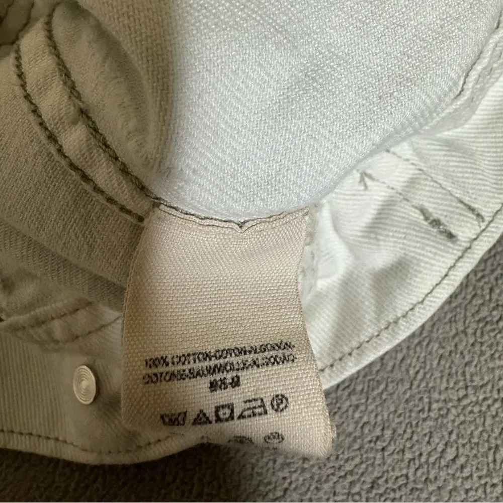 Free People White and Grey Jean Jacket Distressed Denim Detachable Hood Size XS - Picture 12 of 15